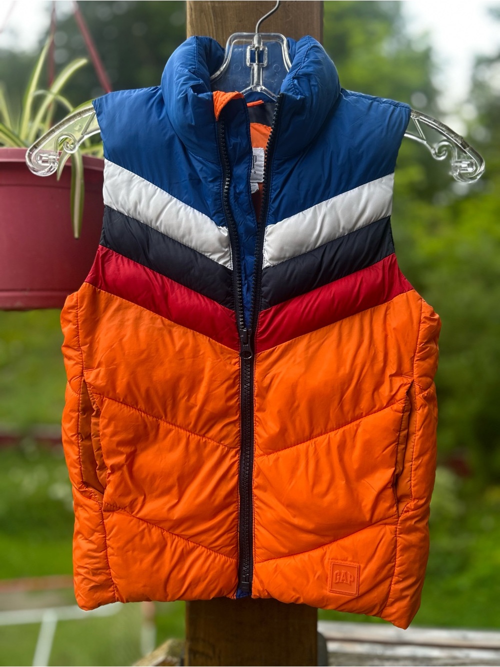 Kids Orange Puffer Vest • 4/5 XS